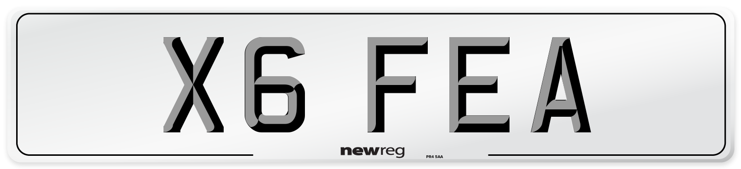 X6 FEA Number Plate from New Reg
